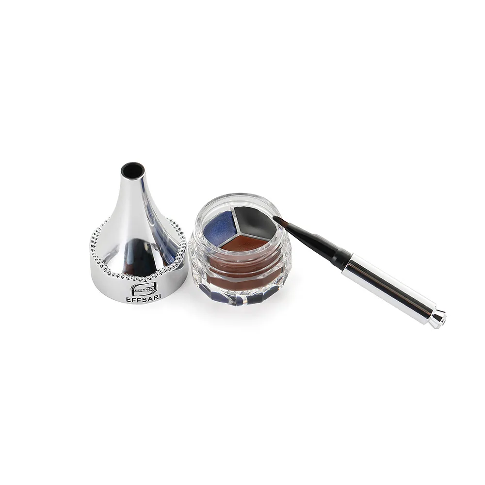EFFSARI Tricolor Eyeliner Long-Lasting Setting Eyebrow Cream, Eyeliner and Eyebrow Pencil, Waterproof Beginner's Eyebrow Artifac
