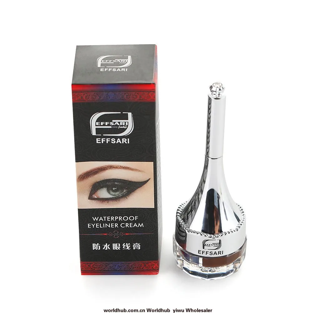 Close-up of EFFSARI tricolor eyeliner tip and eyebrow cream pencil head, fine waterproof long-lasting setting formula detail