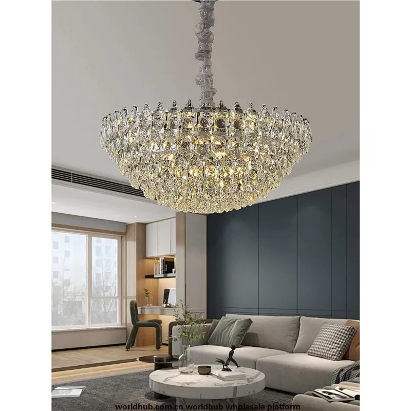 Light luxury crystal chandelier imported K9 first-class crystal living room dining room bedroom hotel club high-end chandelier c