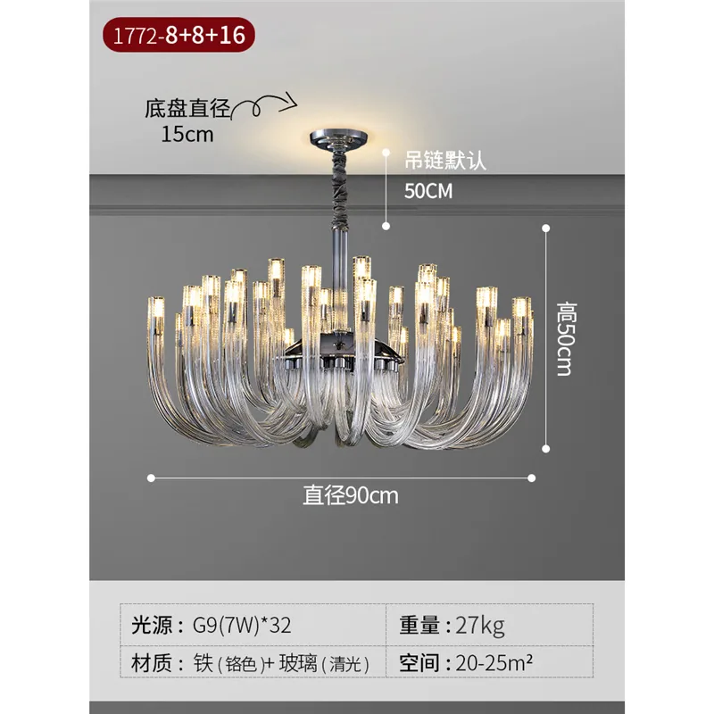 Lampu ruang tamu mewah cahaya Murano Perancis, lampu utama dewan, candelier vintaj mewah, lampu ruang makan bilik tidur terpakai 3