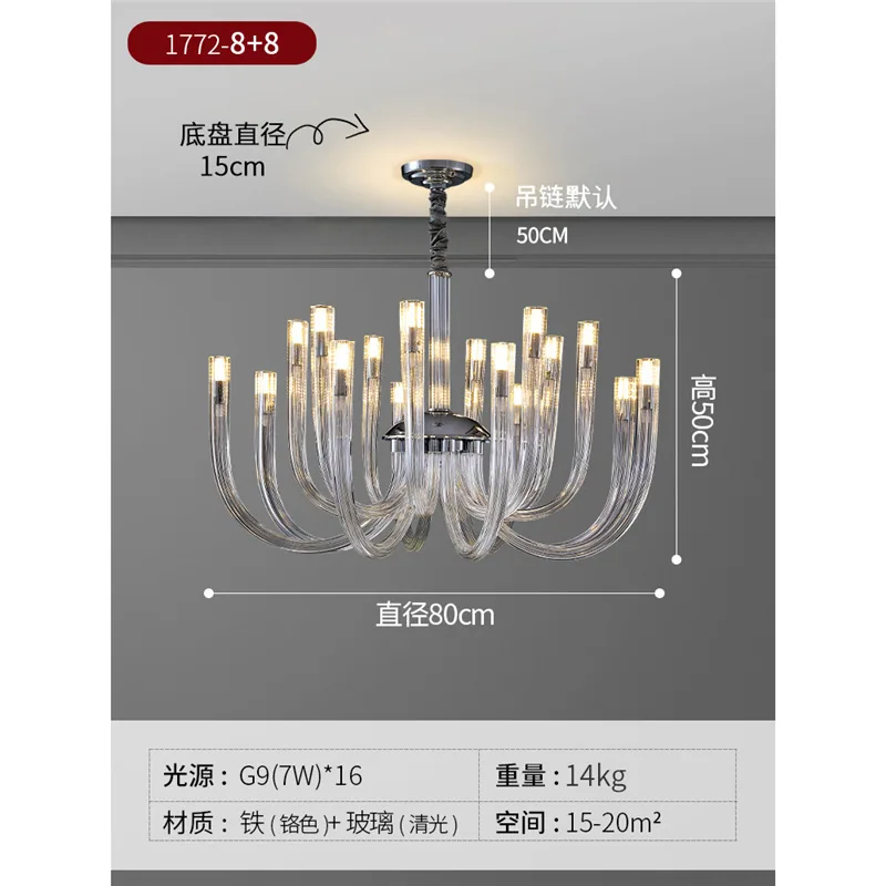 Lampu ruang tamu mewah cahaya Murano Perancis, lampu utama dewan, candelier vintaj mewah, lampu ruang makan bilik tidur terpakai 2