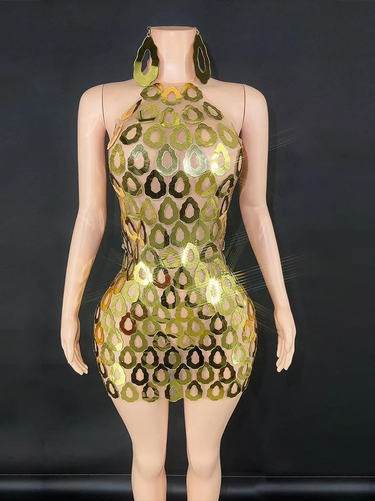 New products across the sale of European and American female singers stage performance costumes, sexy halterneck sequins, birthd