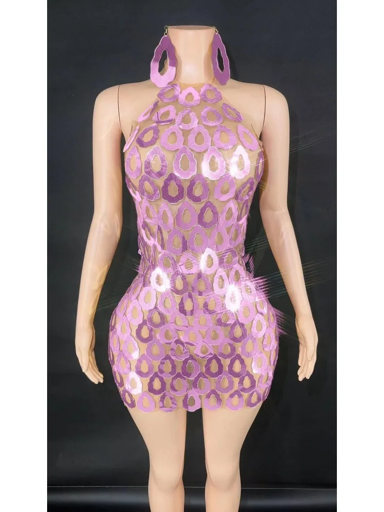 New products across the sale of European and American female singers stage performance costumes, sexy halterneck sequins, birthd 3