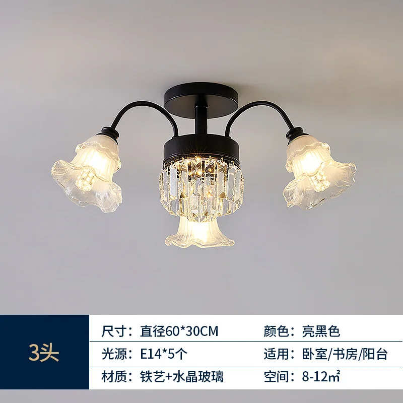 Light luxury crystal living room lamp ceiling lamp European high-end atmospheric villa home bedroom dining room light new in 202
