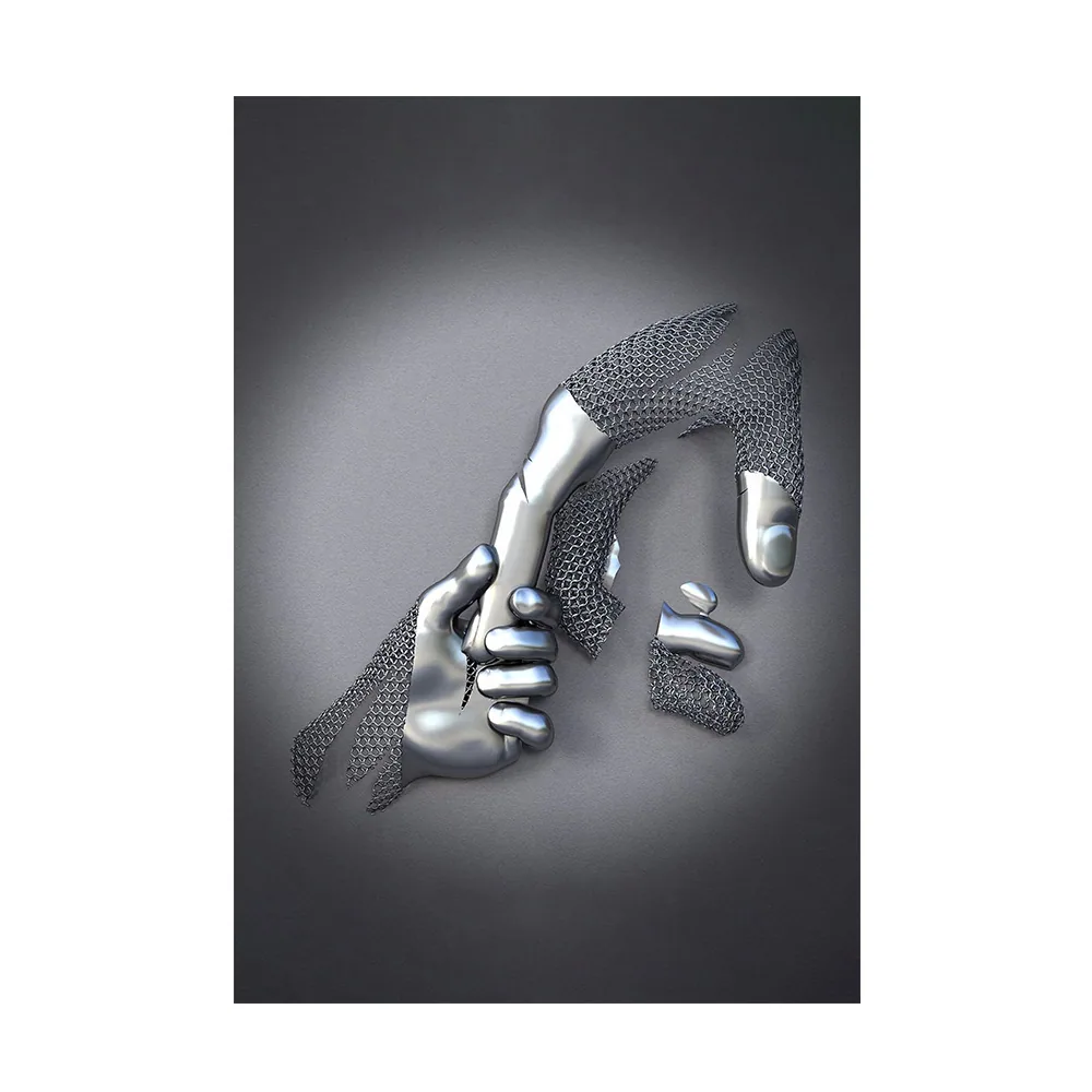 Creative metal figure hug sculpture frameless poster hanging painting modern sofa background wall decoration canvas painting cor 12
