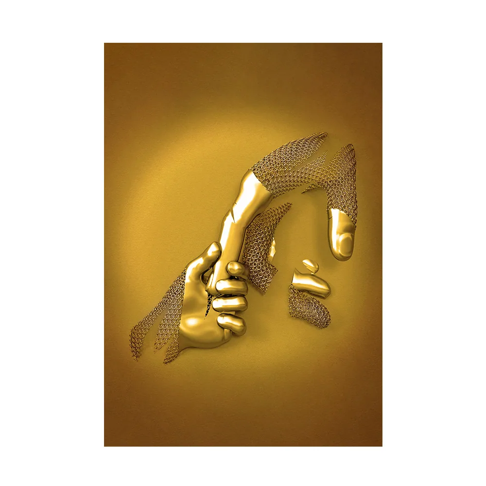 Creative metal figure hug sculpture frameless poster hanging painting modern sofa background wall decoration canvas painting cor 10