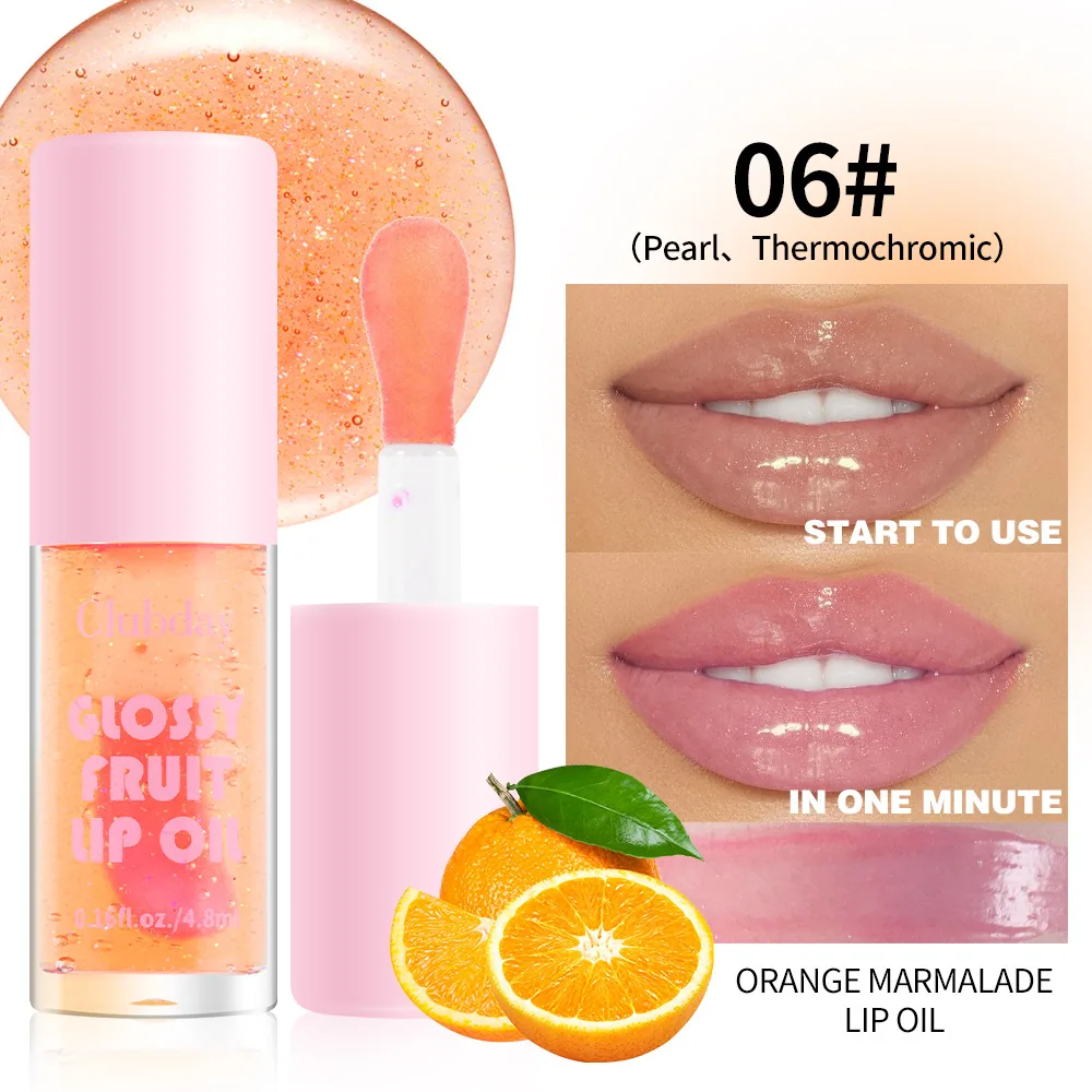Clubday Moisturizing Multi-Color Fruit Lip Gloss Lasts Long Lasting No Fading Dudu Lip Cross-border Lip Gloss Makeup Wholesale 6