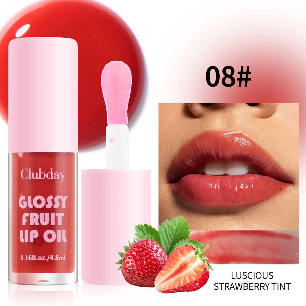 Clubday Moisturizing Multi-Color Fruit Lip Gloss Lasts Long Lasting No Fading Dudu Lip Cross-border Lip Gloss Makeup Wholesale 8
