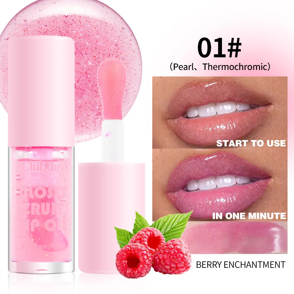 Clubday Moisturizing Multi-Color Fruit Lip Gloss Lasts Long Lasting No Fading Dudu Lip Cross-border Lip Gloss Makeup Wholesale