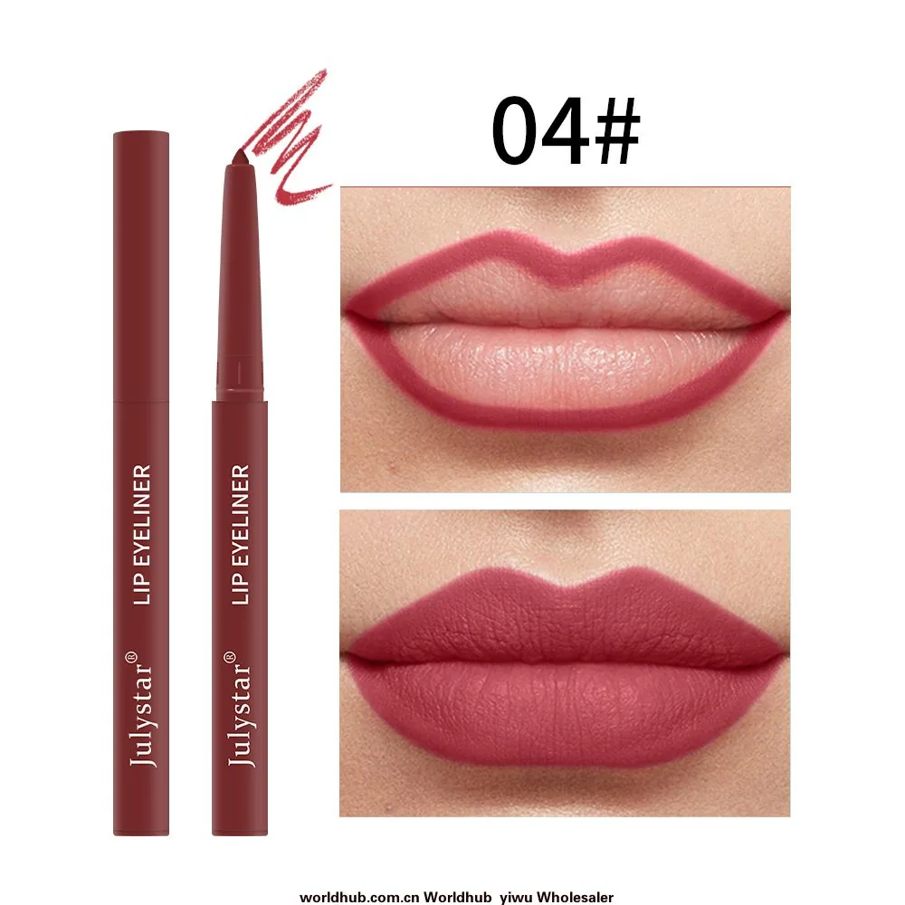 Delimitador de labios automático transfronterizo, resistente al agua, a prueba de sudor y no decolorante, acabado mate europeo y americano, multicolor para comercio exterior y arreglo personal 4