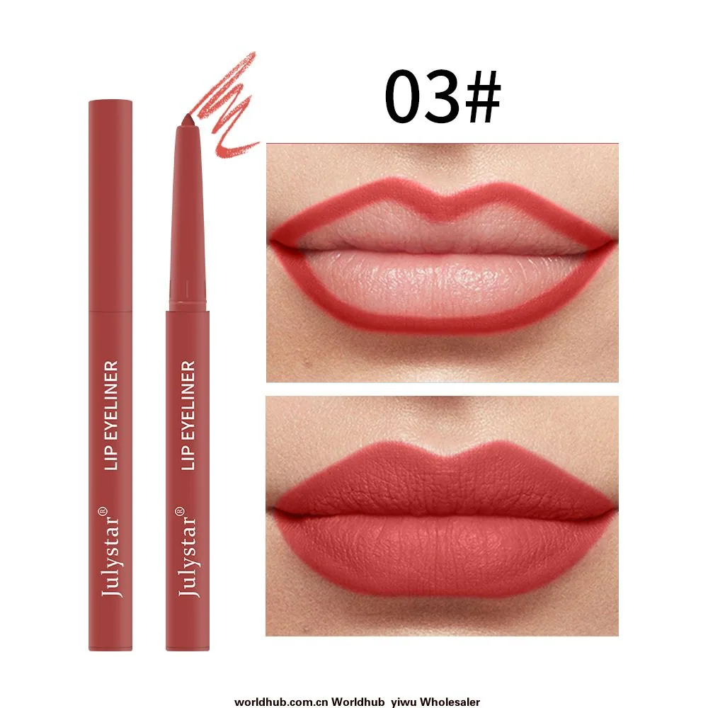 Delimitador de labios automático transfronterizo, resistente al agua, a prueba de sudor y no decolorante, acabado mate europeo y americano, multicolor para comercio exterior y arreglo personal 3