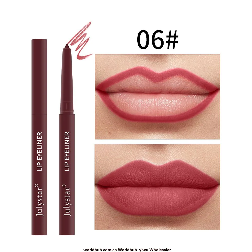 Delimitador de labios automático transfronterizo, resistente al agua, a prueba de sudor y no decolorante, acabado mate europeo y americano, multicolor para comercio exterior y arreglo personal 6