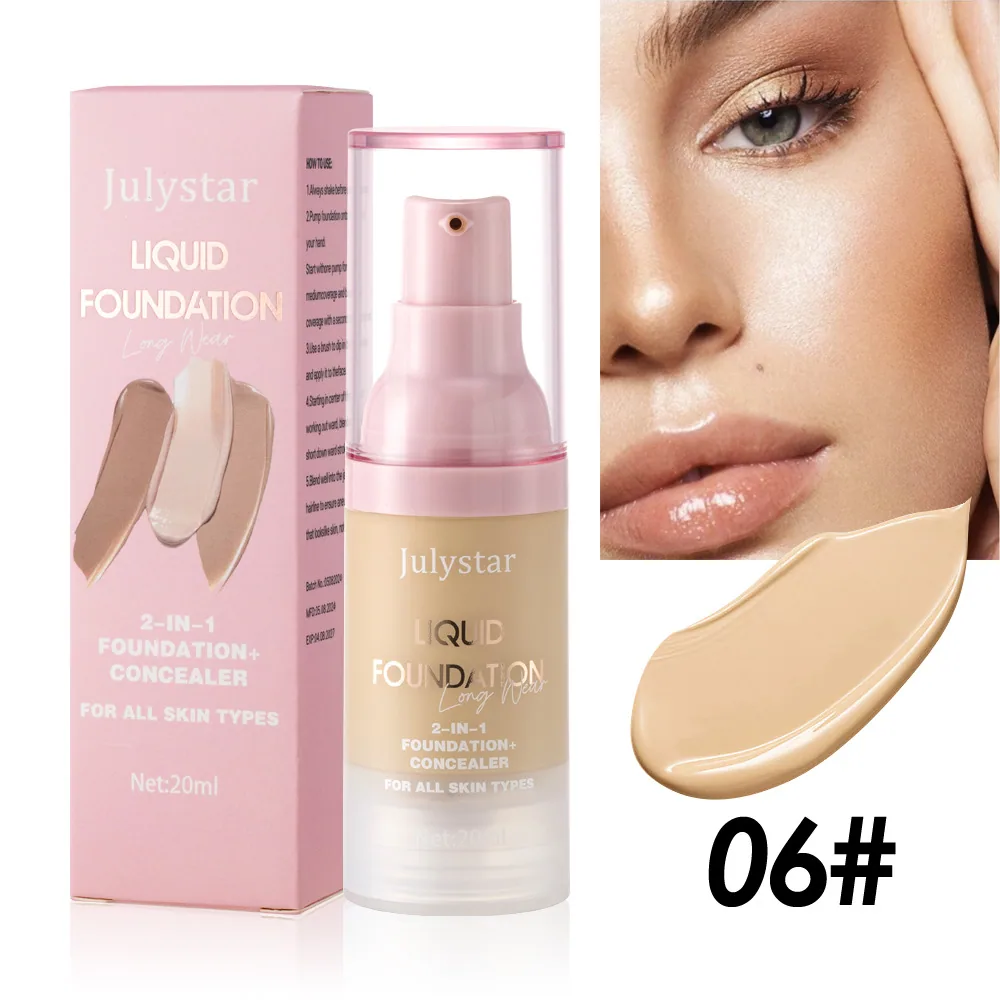 Julystar Cross-border liquid foundation concealment lasts for a long time, does not remove makeup, moisturizing and moisturizing 6