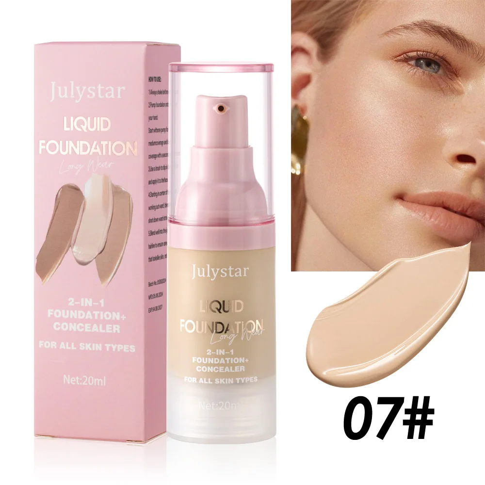 Julystar Cross-border liquid foundation concealment lasts for a long time, does not remove makeup, moisturizing and moisturizing 7