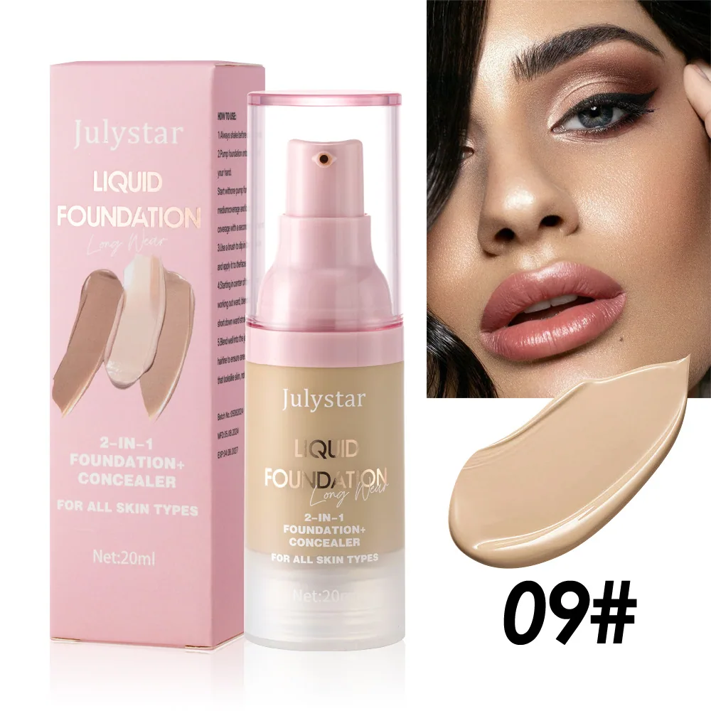 Julystar Cross-border liquid foundation concealment lasts for a long time, does not remove makeup, moisturizing and moisturizing 9
