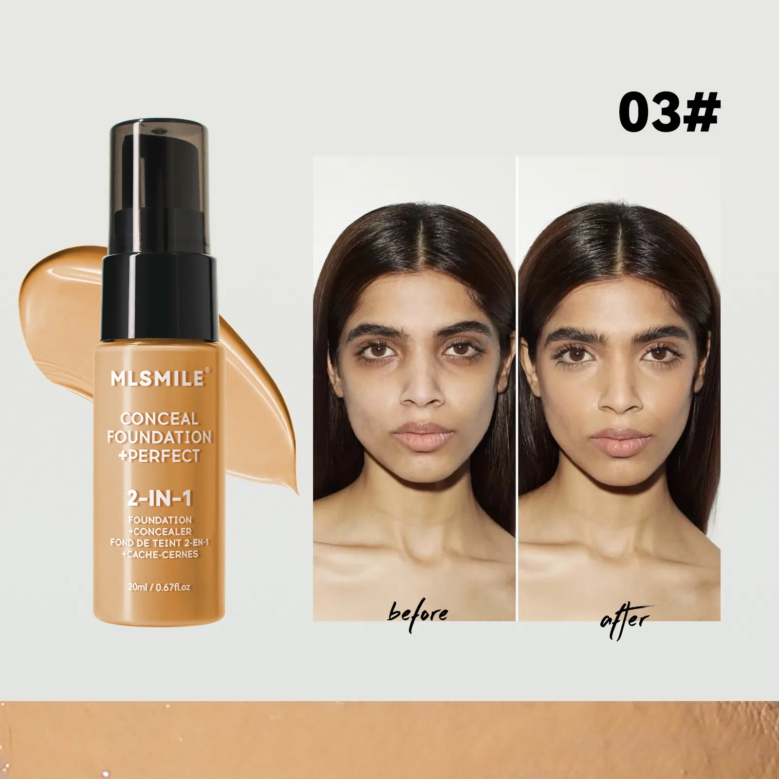 Cross-border exclusive matte matte liquid flawless oil control pre-makeup concealer BB cream natural makeup holding liquid makeu 3