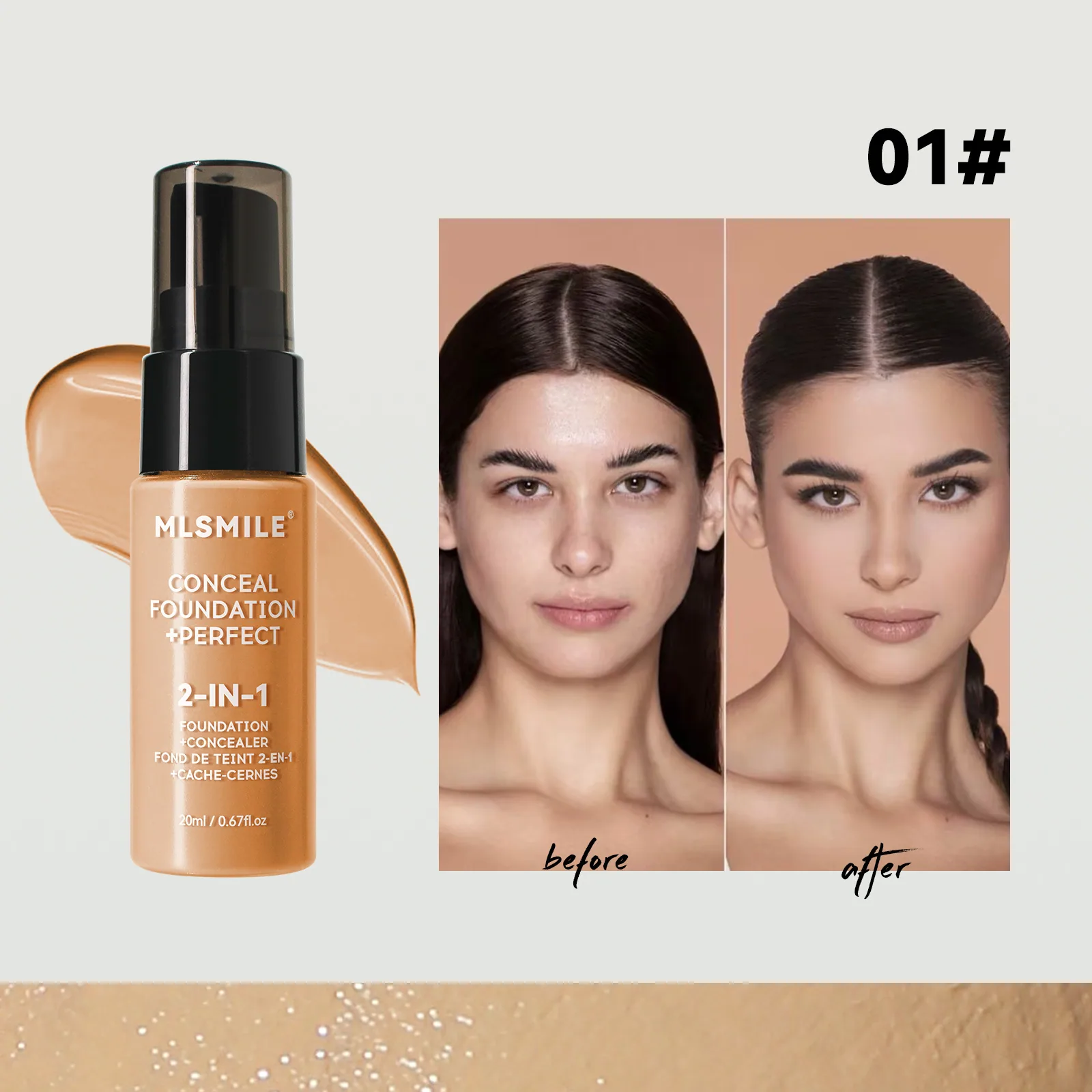 Cross-border exclusive matte matte liquid flawless oil control pre-makeup concealer BB cream natural makeup holding liquid makeu