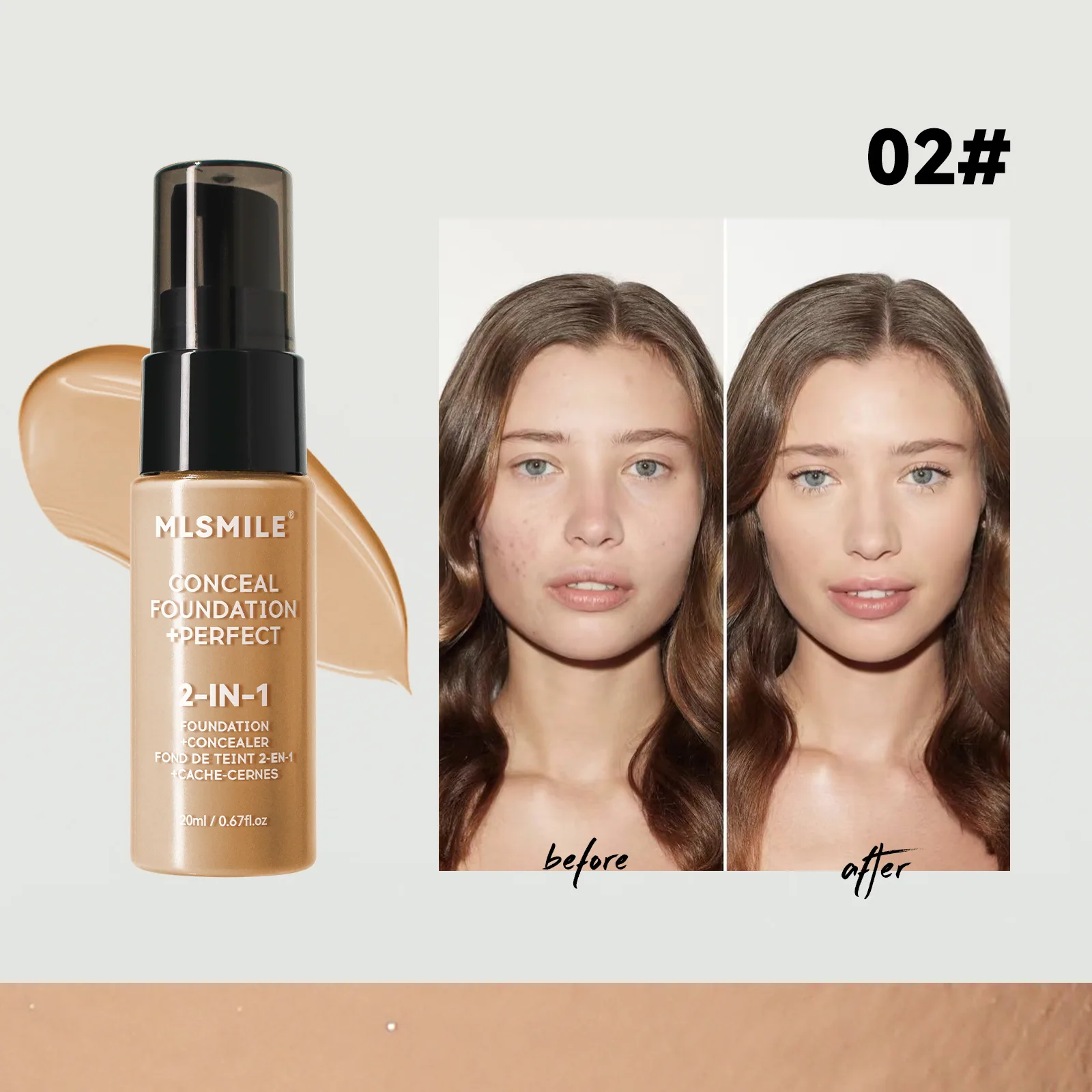 Cross-border exclusive matte matte liquid flawless oil control pre-makeup concealer BB cream natural makeup holding liquid makeu 2