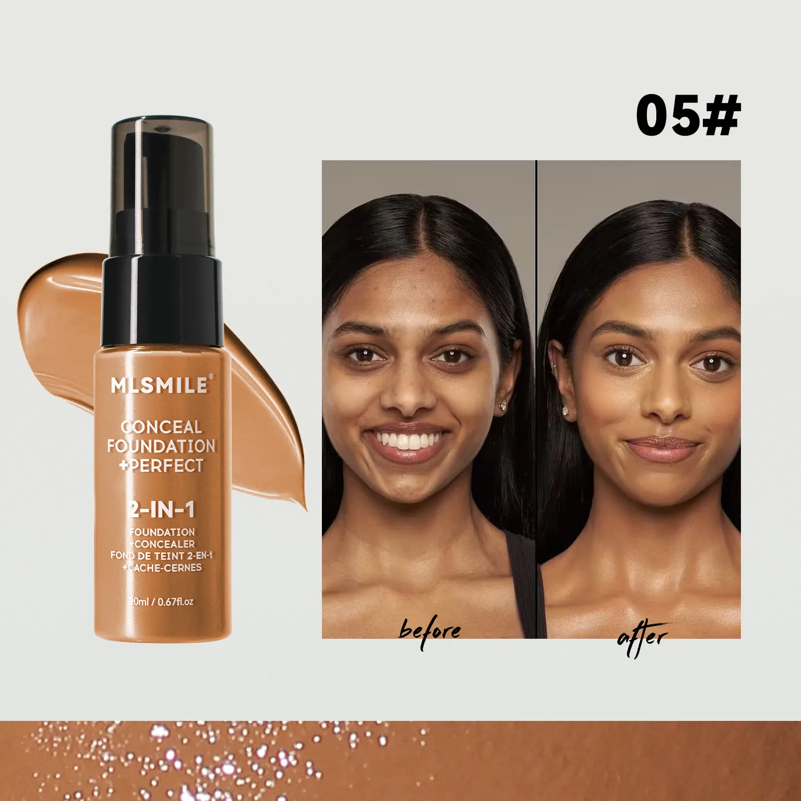 Cross-border exclusive matte matte liquid flawless oil control pre-makeup concealer BB cream natural makeup holding liquid makeu 5