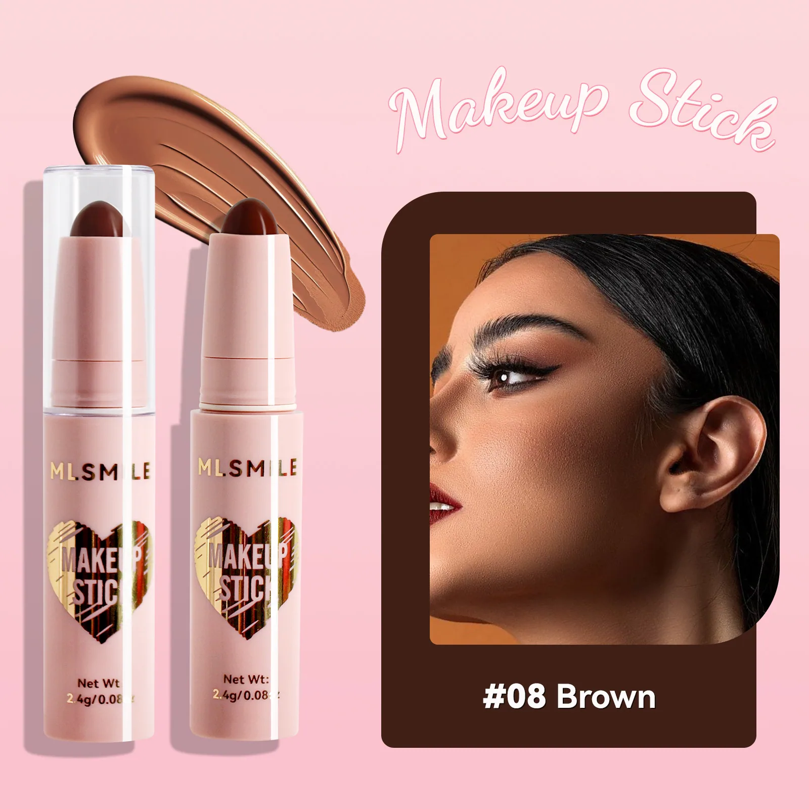 Cross-border exclusive 8-color highlighter contour stick contour shadow pen face brightening nose shadow V face lying silkworm c 7
