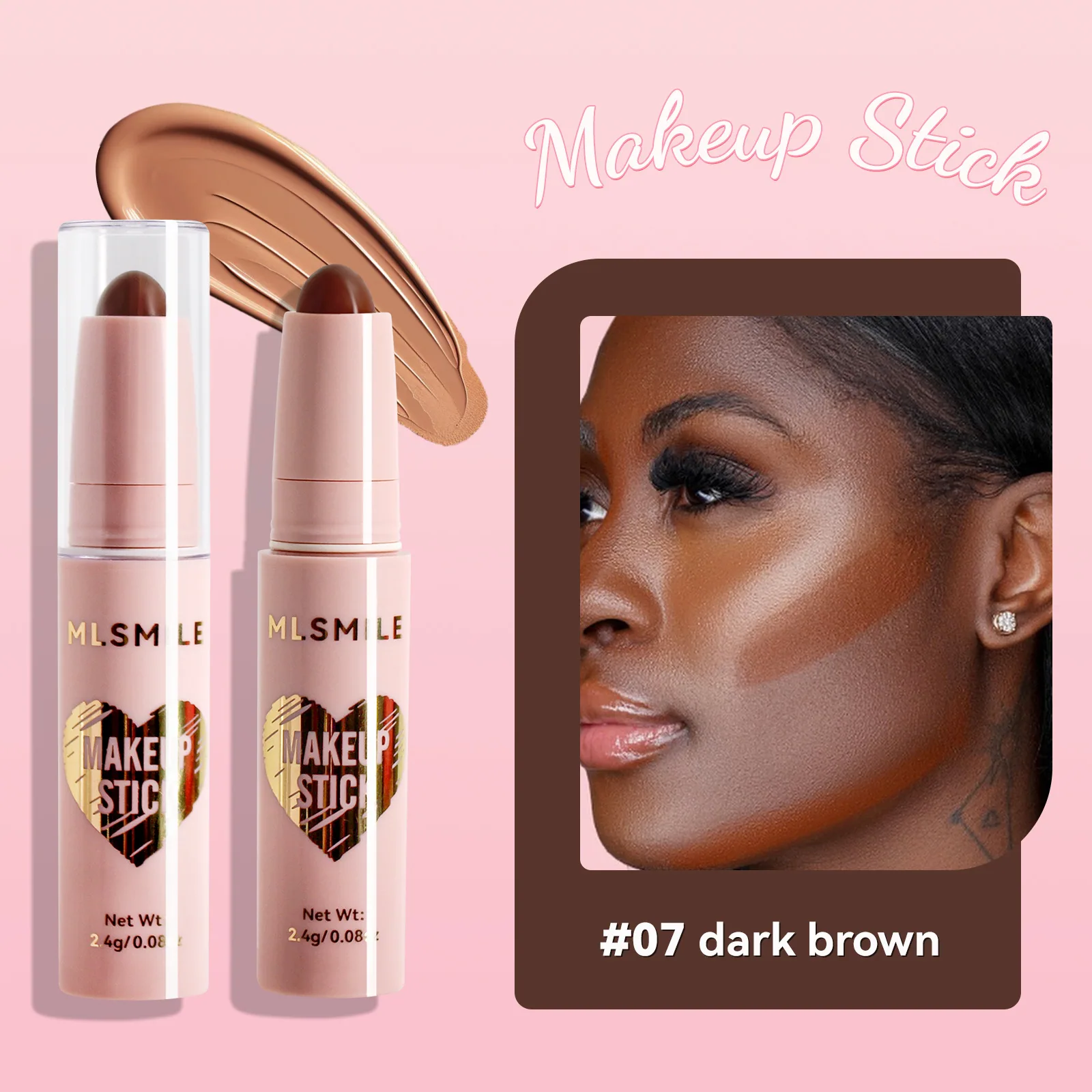 Cross-border exclusive 8-color highlighter contour stick contour shadow pen face brightening nose shadow V face lying silkworm c 6