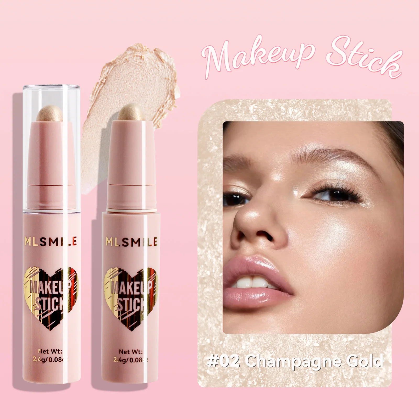Cross-border exclusive 8-color highlighter contour stick contour shadow pen face brightening nose shadow V face lying silkworm c 2