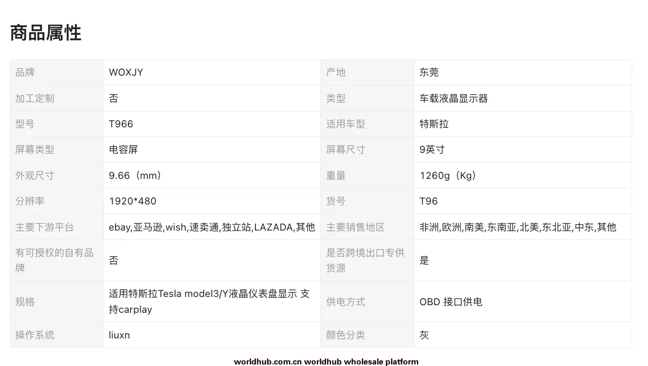Amazon explosive model applicable to Tesla model3/Y LCD instrument cluster display supports carplay 7