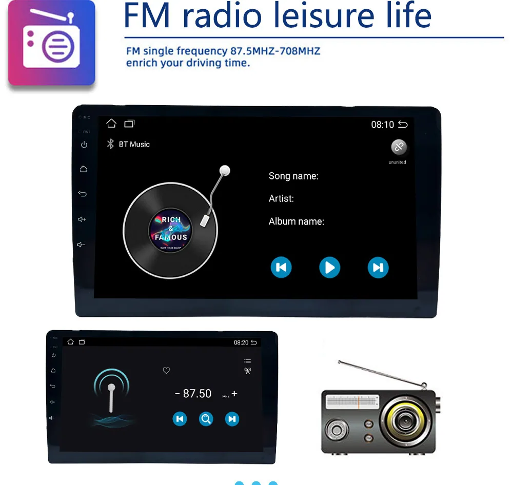 Cross-border new product Android universal machine Bluetooth HD film and television 9 inch touch screen car GPS navigator all-in 3