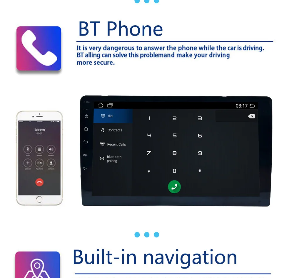 Cross-border new product Android universal machine Bluetooth HD film and television 9 inch touch screen car GPS navigator all