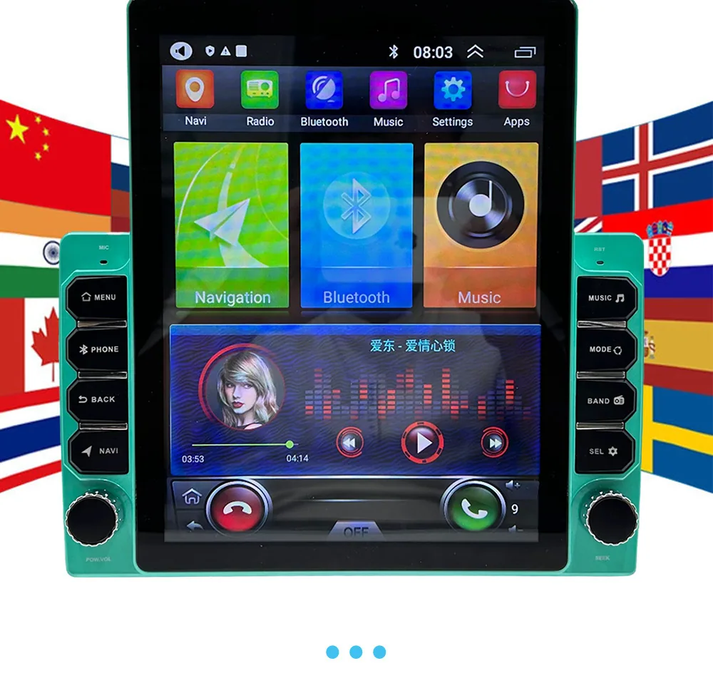 Çapraz aynaya özel 9,7 inç IPS ekran Android navigasyon GPS Bluetooth dikey ekran Donkey Kong çerçeve sunucusu 5