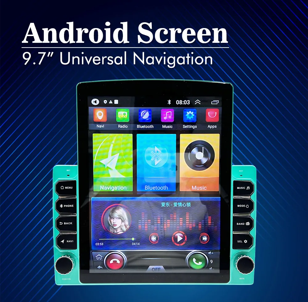 Çapraz aynaya özel 9,7 inç IPS ekran Android navigasyon GPS Bluetooth dikey ekran Donkey Kong çerçeve sunucusu