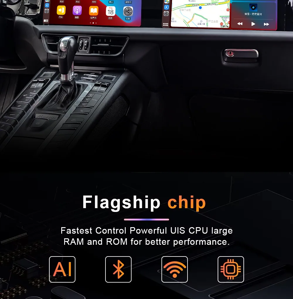 Applicable to Porsche Macan 14-17 dual-screen Android 13 system original car upgrade supports carplay 13