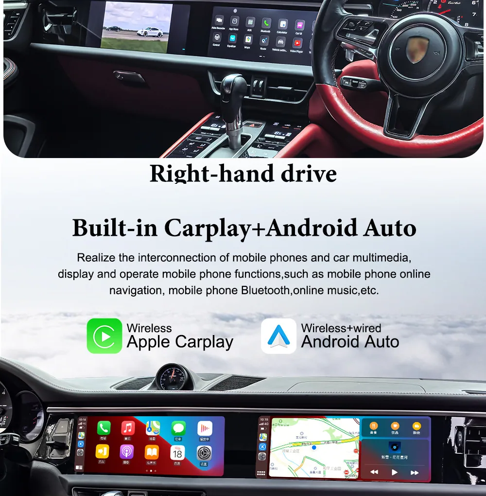 Applicable to Porsche Macan 14-17 dual-screen Android 13 system original car upgrade supports carplay 16