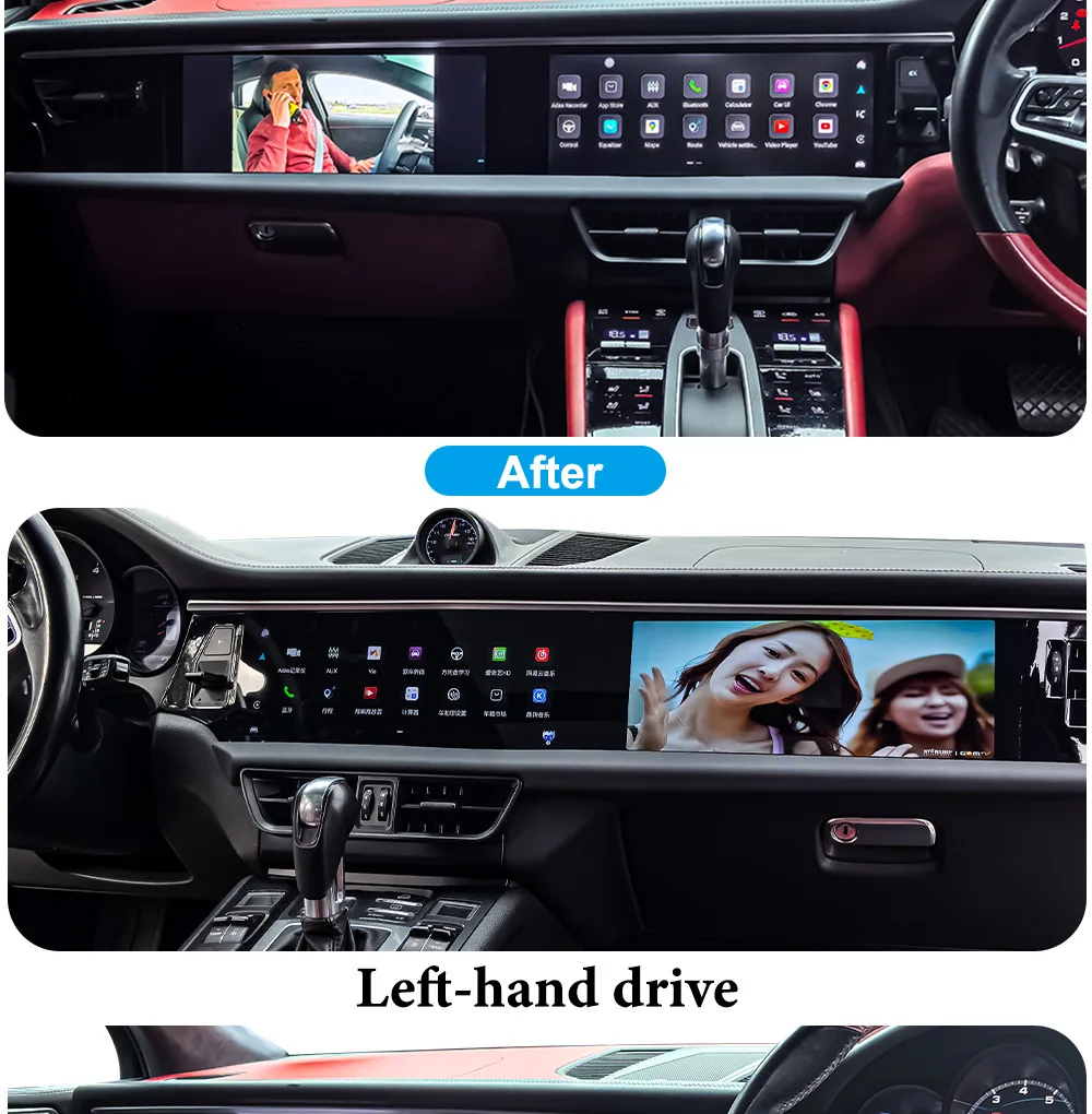 Applicable to Porsche Macan 14-17 dual-screen Android 13 system original car upgrade supports carplay 12