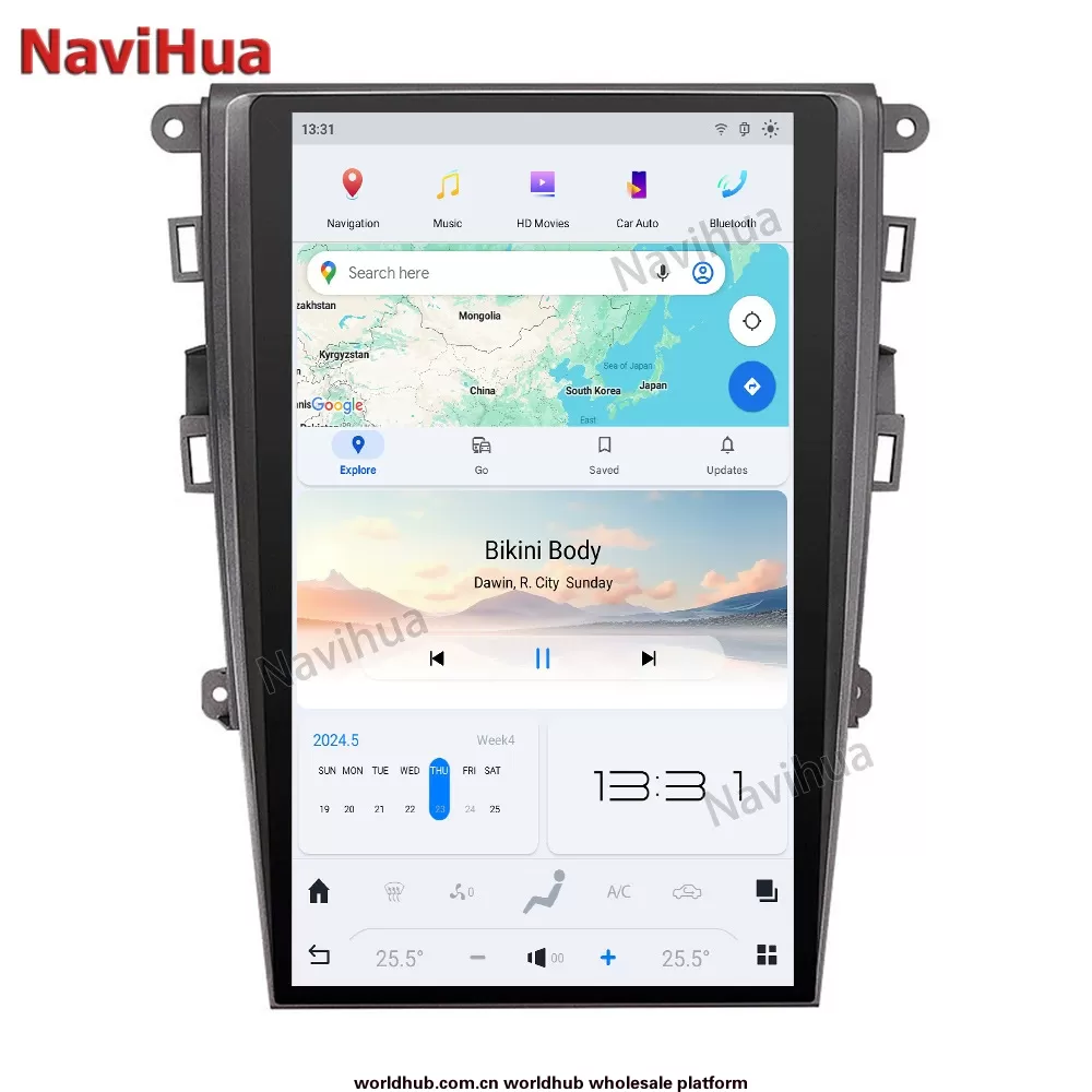 Suitable for Ford Mondeo 2013-2021 Qualcomm central control vertical screen Android large screen navigation cross-border