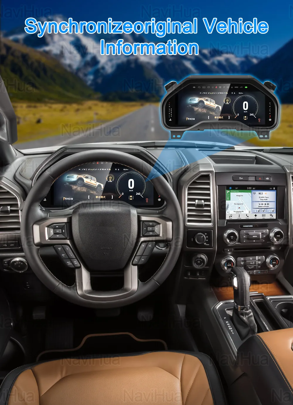 The new model is suitable for Ford Raptor/Mustang modified and upgraded intelligent LCD instrument cluster special cars 13