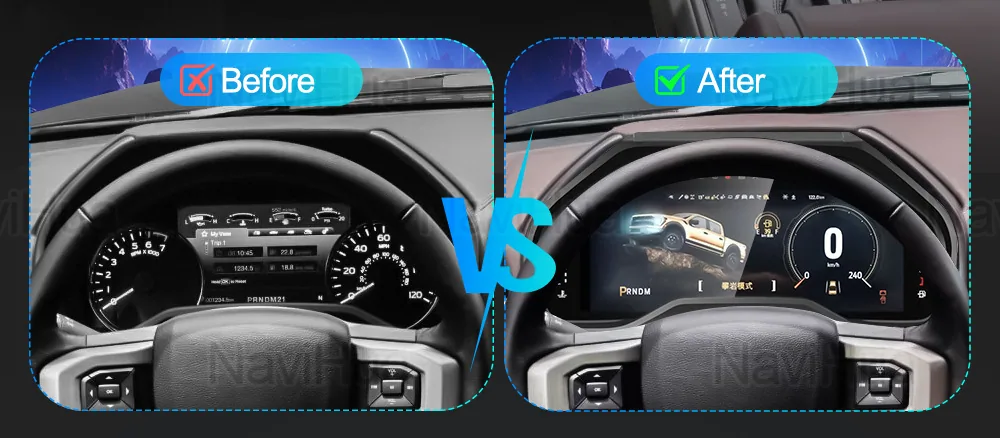 The new model is suitable for Ford Raptor/Mustang modified and upgraded intelligent LCD instrument cluster special cars 8