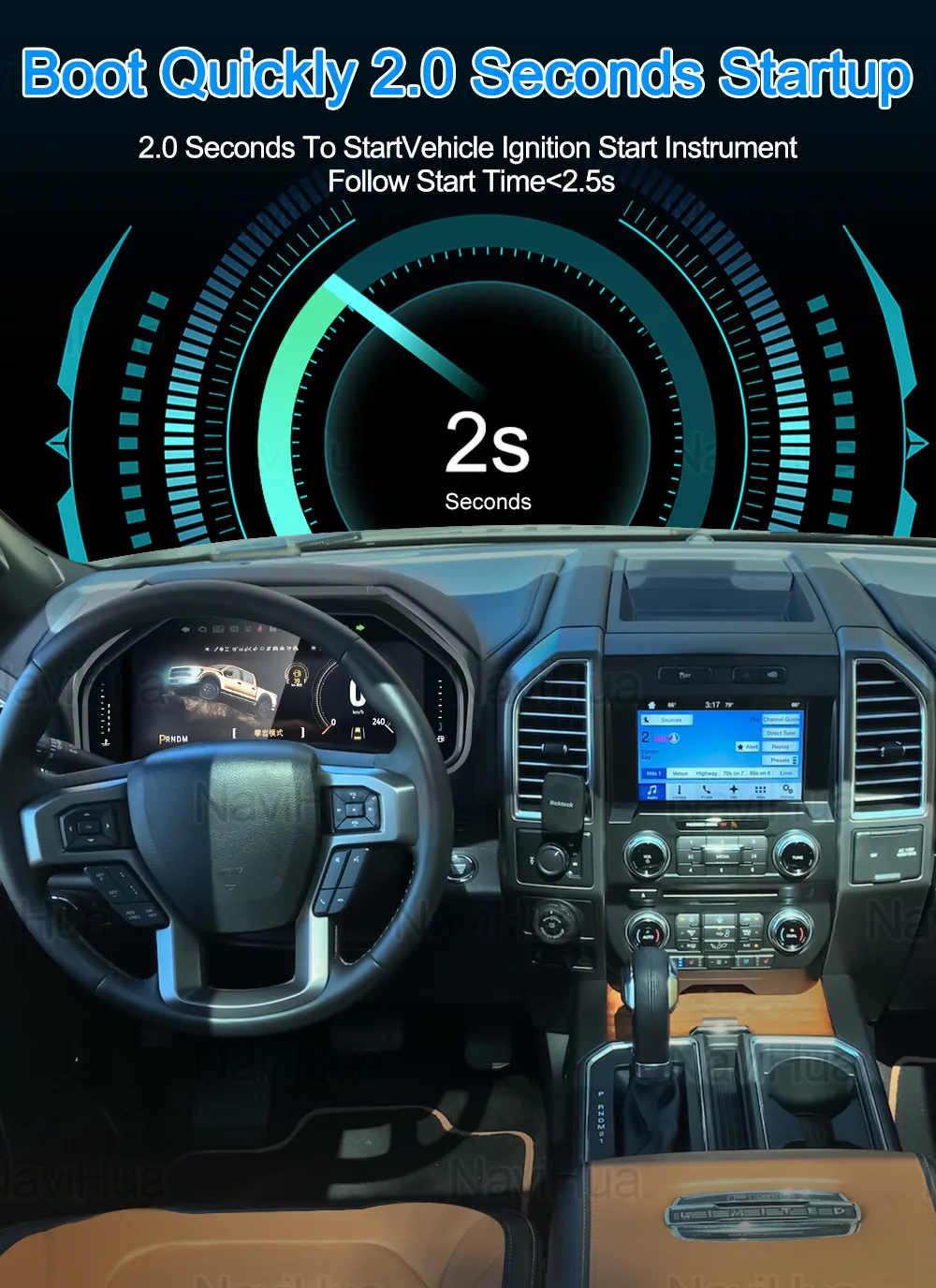 The new model is suitable for Ford Raptor/Mustang modified and upgraded intelligent LCD instrument cluster special cars 12