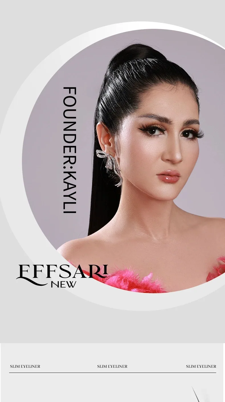 EFFSARI 1mm liquid eyeliner makeup result, long-lasting non-smudging eye look by Yiwu Oou