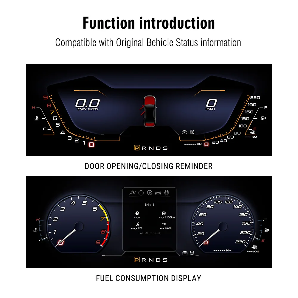 Das neue Modell ist für den Ford Mustang 2015-21 mit 12,3-Zoll-Voll-LCD und intelligentem alten, verbesserten Kombiinstrument geeignet 4