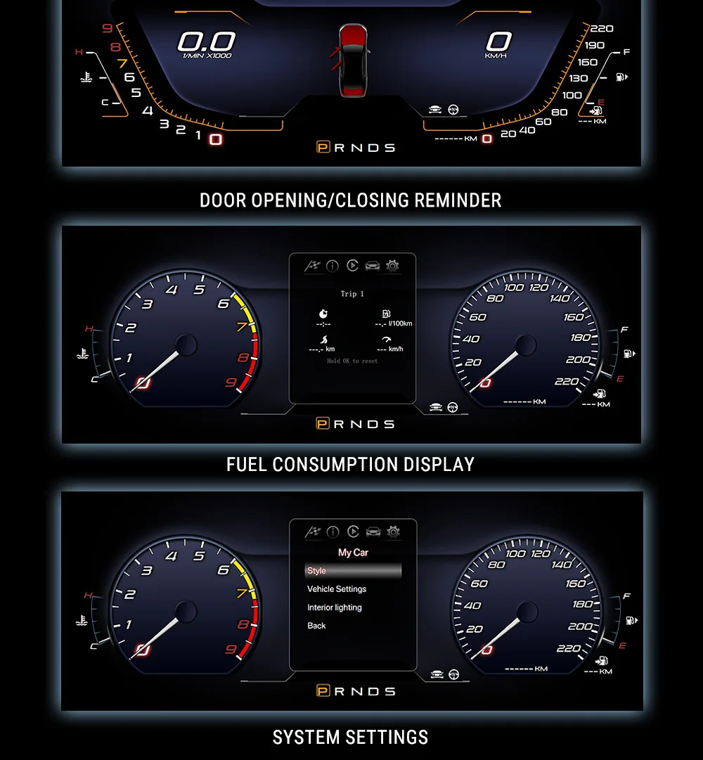 Das neue Modell ist für den Ford Mustang 2015-21 mit 12,3-Zoll-Voll-LCD und intelligentem alten, verbesserten Kombiinstrument geeignet 14