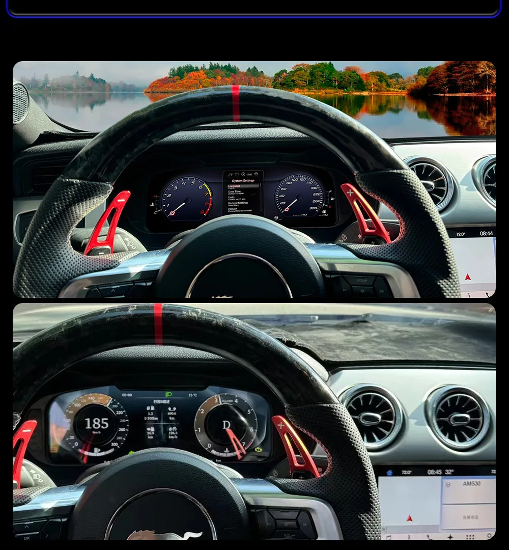 Das neue Modell ist für den Ford Mustang 2015-21 mit 12,3-Zoll-Voll-LCD und intelligentem alten, verbesserten Kombiinstrument geeignet 17