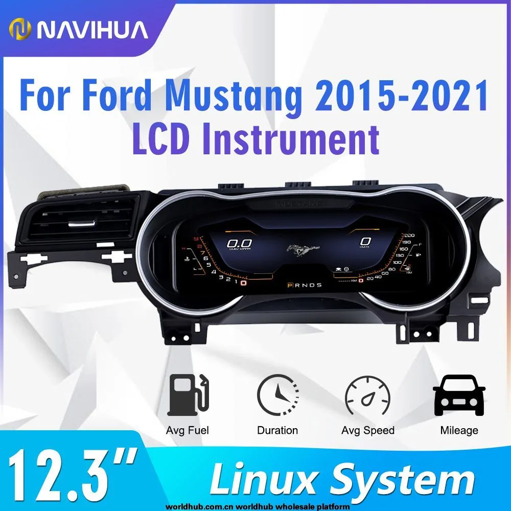 The new model is suitable for Ford Mustang 2015-21 full LCD 12.3-inch intelligent old upgraded instrument cluster