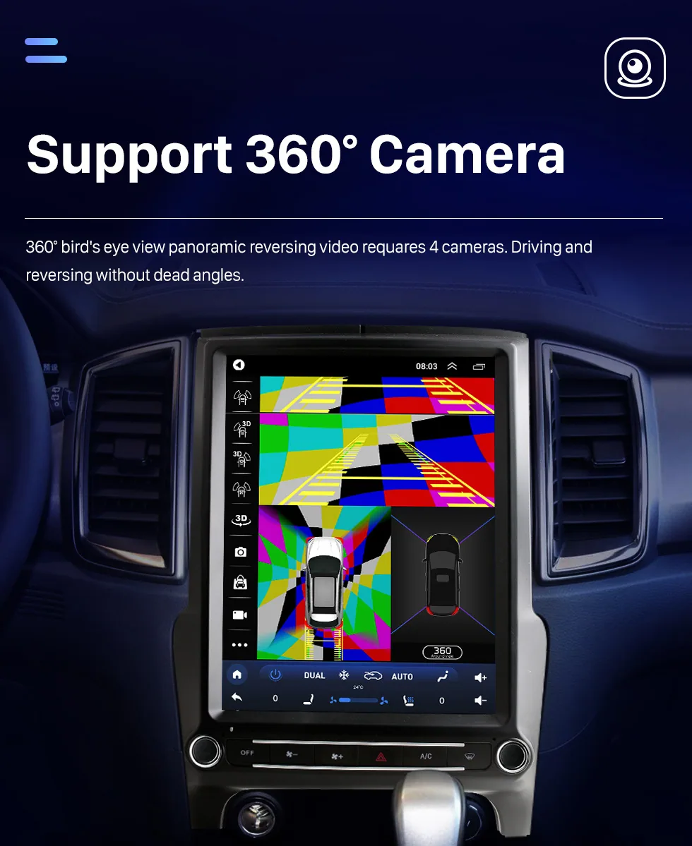 Applicable to 2015 -2022 Ford Everest Ranger Road Shaker Wireless Carplay Android Navigation 7