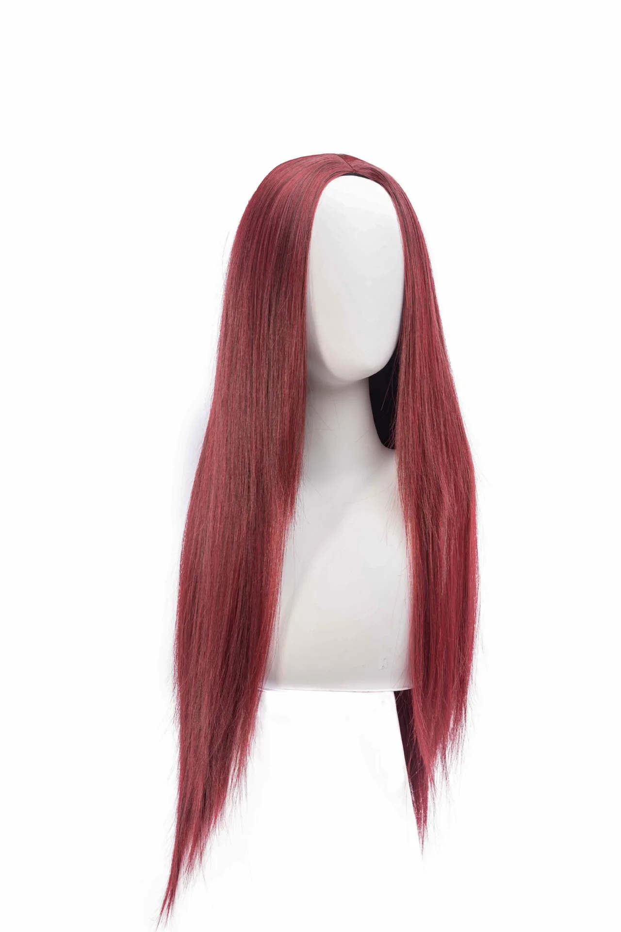 European and American fashion African wigs black medium length straight hair women's chemical fiber high temperature silk full h 4