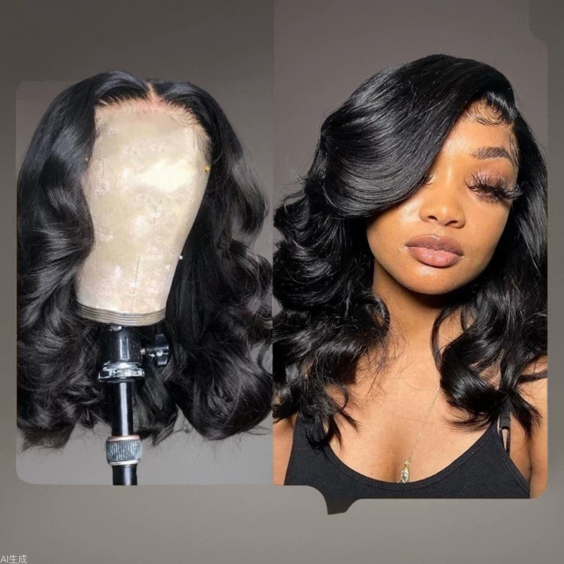 Cross-border foreign trade, European and American dyeing wigs, fashionable women's mid-length curls, medium parting, waves, micr