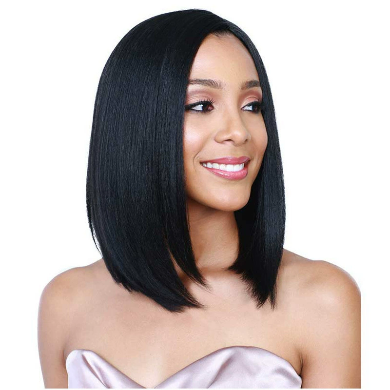 African foreign trade wigs women's middle parting bangs mid-length straight hair shoulder length African European and American f