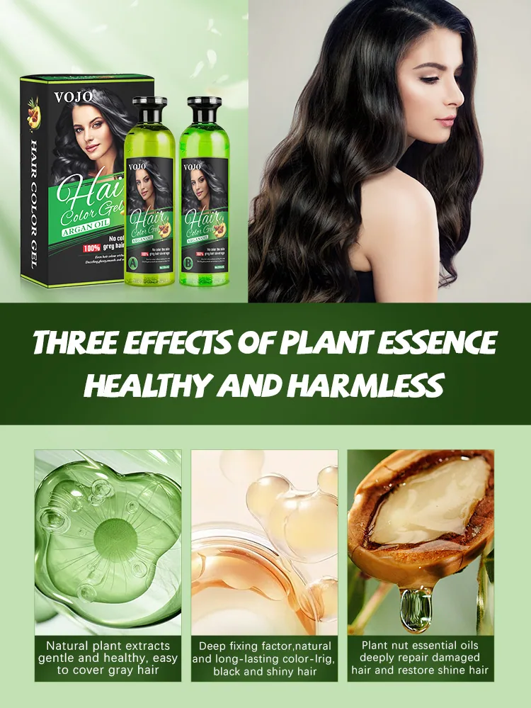 VOJO Cross-border Hair Dyeing Hair Gel Washable Disposable Hair Dyeing Black Gel 250*2ml Vegetable Hair Dyeing 8