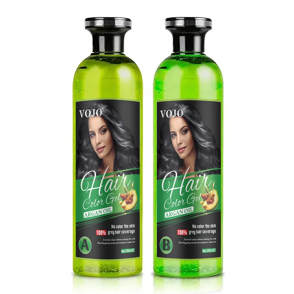 VOJO Cross-border Hair Dyeing Hair Gel Washable Disposable Hair Dyeing Black Gel 250*2ml Vegetable Hair Dyeing 2