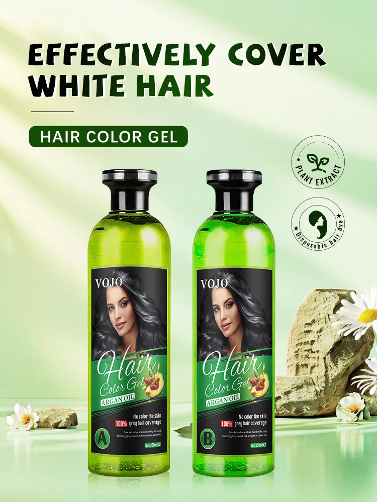VOJO Cross-border Hair Dyeing Hair Gel Washable Disposable Hair Dyeing Black Gel 250*2ml Vegetable Hair Dyeing 9